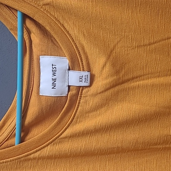 NWT Nine West sleeveless ruched dress Size XXL Color Autumn Gold - Picture 6 of 8